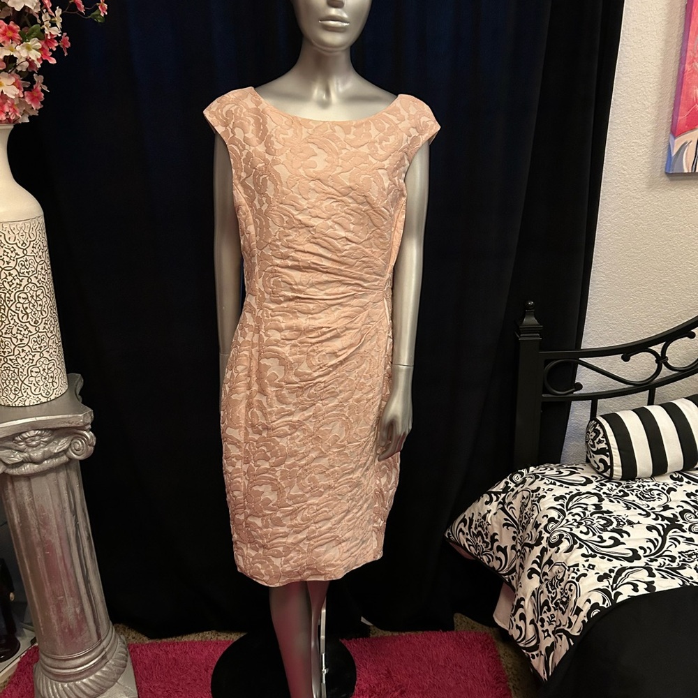 Ralph Lauren Blush Lace Midi Dress